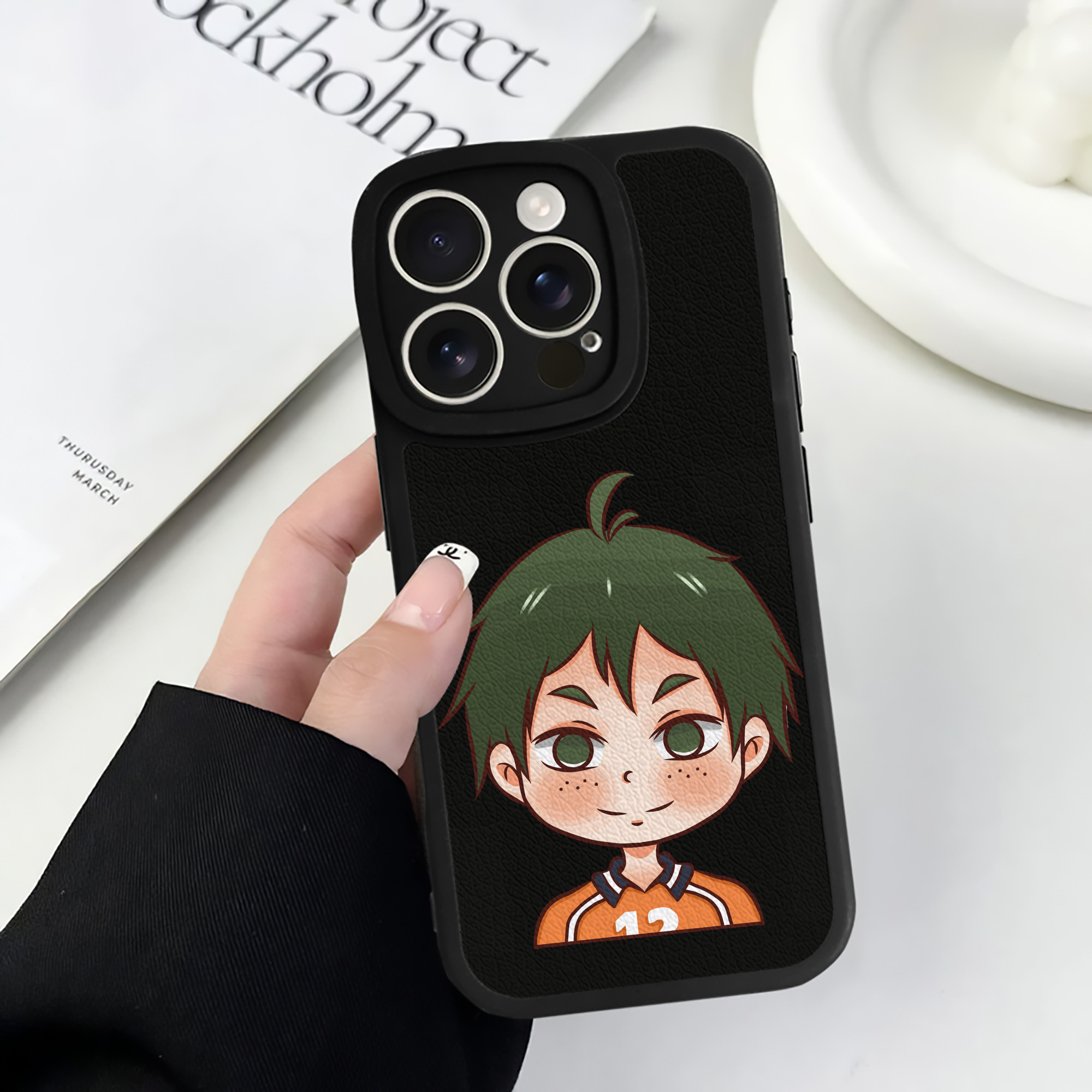 （画像用） ハイキュー!! Haikyu!! 【iPhone 16シリーズ対応】シリコンスマホケース（レザー調） 材質：シリコン